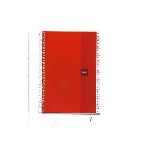 CUADERNO MR CROMATIC INDICE TB 4º CUADROS 5*5 100H ROJO 7352