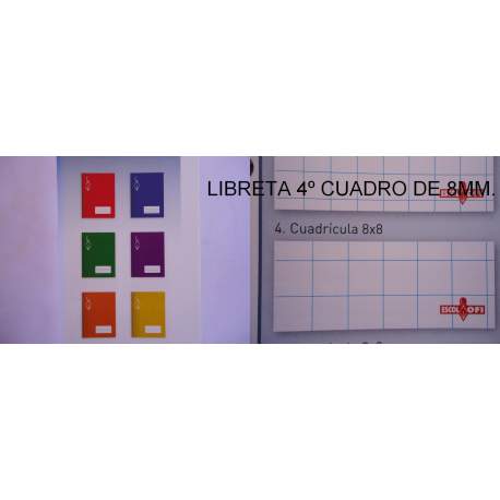 LIBRETA ESCOLOFI 4º 32H CUADROS 8*8 131 0954