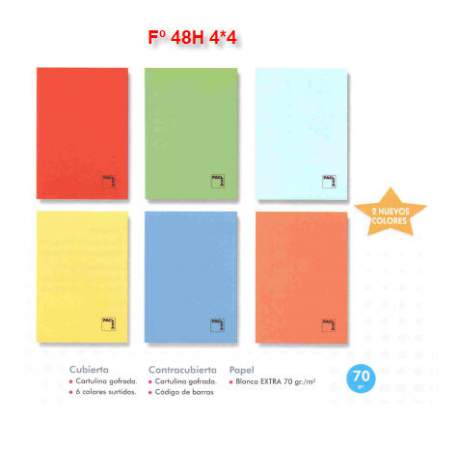 LIBRETA PACSA GOFRADA FOLIO 48H CUADROS 4*4 20060