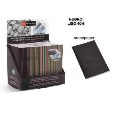 LIBRETA STONEPAPER MR 8º 40H NEGRA LISO 1397