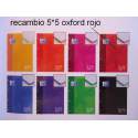 RECAMBIO ENRI OXFORD SCHOOL EUROPEAN A-4 80H 5*5 ROJO 121600024