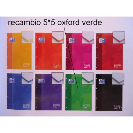 RECAMBIO ENRI OXFORD SCHOOL EUROPEAN A-4 80H 5*5 VERDE 121600034