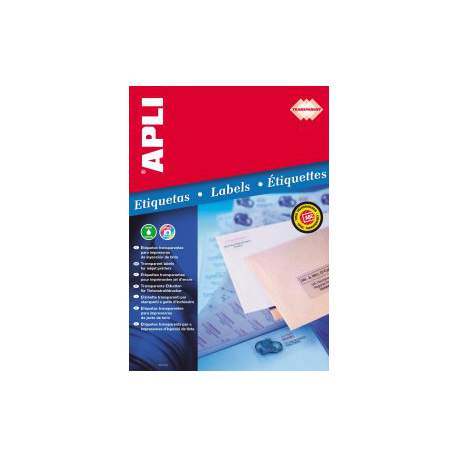ETIQUETAS APLI INKJET A-4 TRANSPARENTE 48.5*25.4 10H 10050