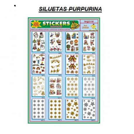 ETIQUETAS ARGU RELIEVE PURPURINA SILUETAS 29408