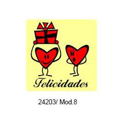 ETIQUETAS FELICIDADES ARGU METALIZADA FELICIDADES 250U .MOD 8