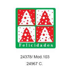 ETIQUETAS FELICIDADES ARGU NAVIDAD ARBOLES 250U 24378