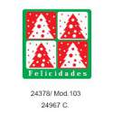 ETIQUETAS FELICIDADES ARGU NAVIDAD ARBOLES 250U 24378