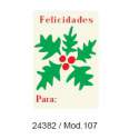 ETIQUETAS FELICIDADES ARGU NAVIDAD MUERDAGO 250U 24382