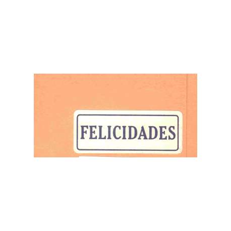 ETIQUETAS FELICIDADES EURO BLANCA RECTANGULAR 450U. 5801