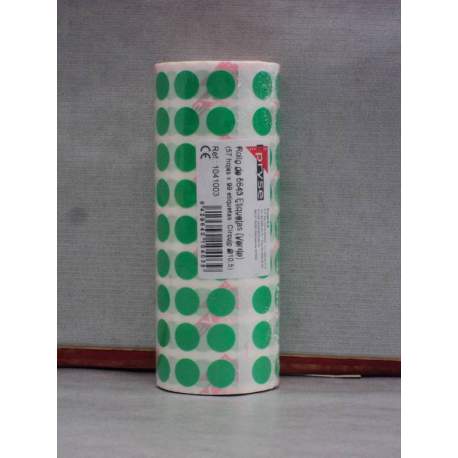 ETIQUETAS PRYSE GOMETS ROLLO CIRCULO 10,5 VERDE 1041003