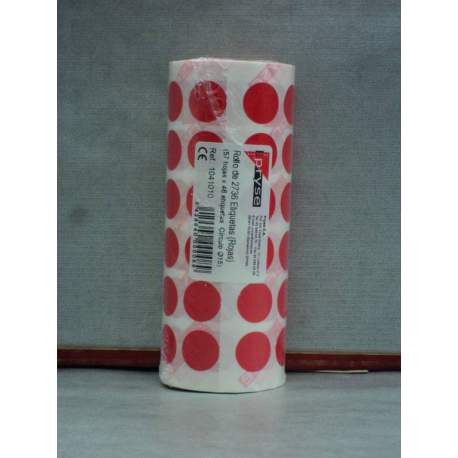 ETIQUETAS PRYSE GOMETS ROLLO CIRCULO 15 ROJO 1041010