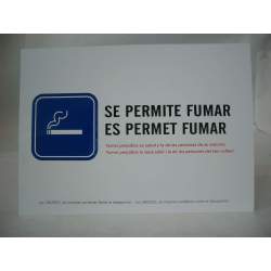 LETRERO PVC 21*30 SE PERMITE FUMAR MOD.40 OFICIAL
