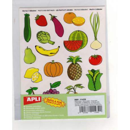 ETIQUETAS APLI GOMETS FRUTAS Y VERDURAS 3H REF.11439