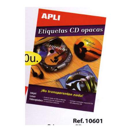 ETIQUETAS APLI I/L/C A-4 CD MEGA OPACA 25H 10601