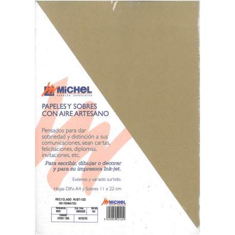 PAPEL MCH RECICLADO RUSTICO A-4 140G PTE 100H 9500