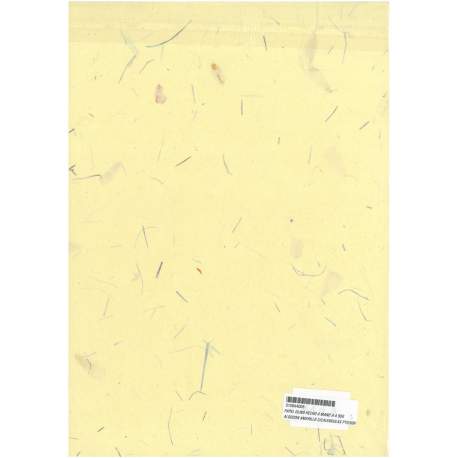 PAPEL OLINO HECHO A MANO A-4 90G ALGODON AMARILLO C/CALENDULAS PTE/50H A4D08