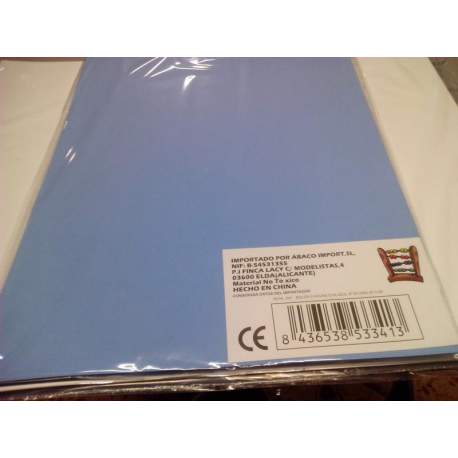 LAMINA EVA 2MM 40*60 LISO AZUL CIELO Nº 20 PTE 5U