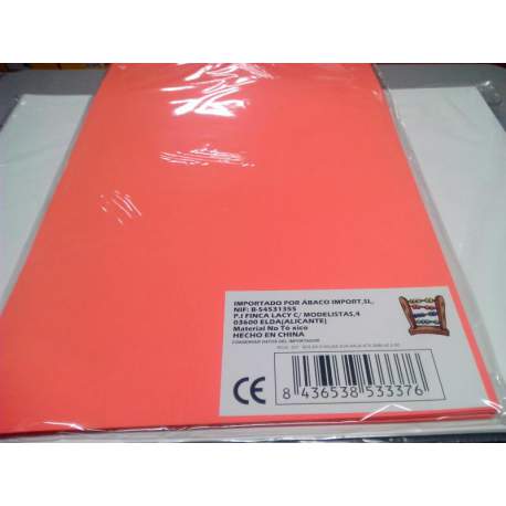 LAMINA EVA 2MM 40*60 LISO NARANJA Nº 8 PTE 5U