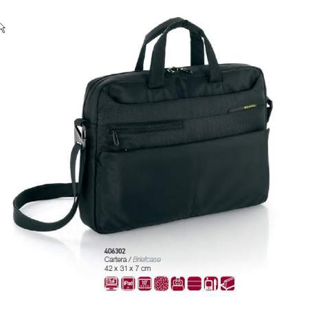 MALETIN GABOL PRO MARK IPAD+15 42CM NEGRO 406302"