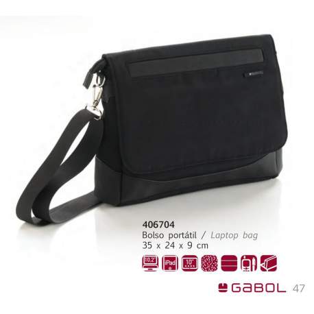 BOLSO GABOL PRO FORUM BANDOLERA IPAD NEGRO 406704