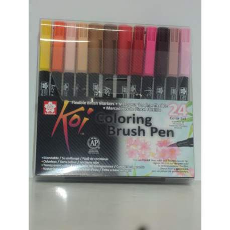 ROTULADOR KOI COLORING BRUSH PEN 24 COLORES XBR-24A PUNTA PINCEL