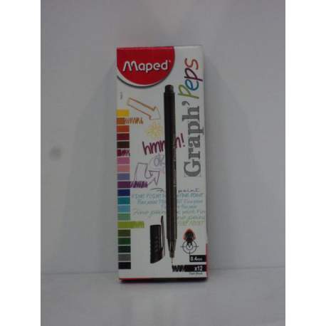 ROTULADOR MAPED GRAPH'PEPS 0,4 NEGRO C/12U 749111