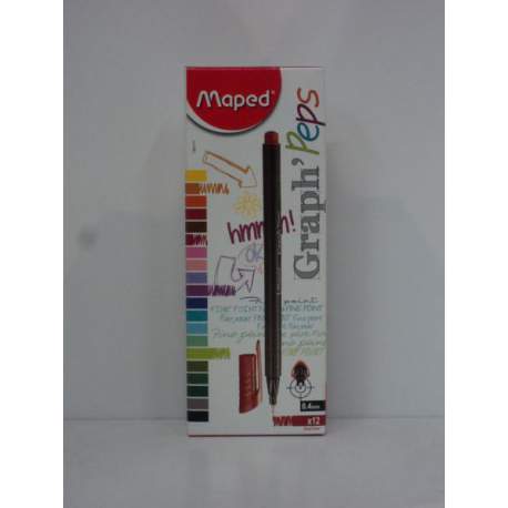 ROTULADOR MAPED GRAPH'PEPS 0,4 ROJO C/12U 749117