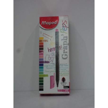 ROTULADOR MAPED GRAPH'PEPS 0,4 ROSA CHICLE C/12U 749118