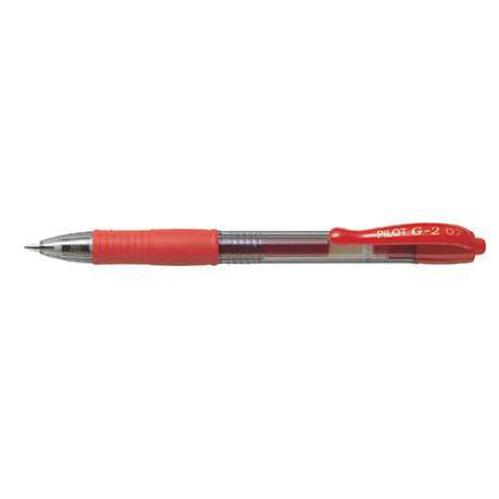 ROTULADOR PILOT G-2 GEL INK RETRACTIL ROJO C/12U