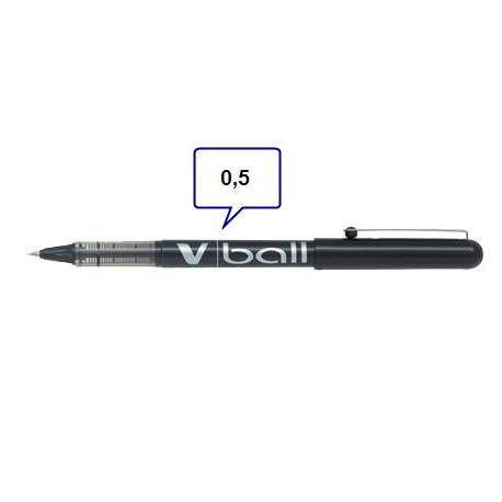 ROTULADOR PILOT V-BALL 0,5 PUNTA CONICA NEGRO C/12U