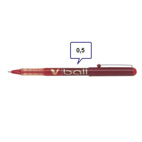 ROTULADOR PILOT V-BALL 0,5 PUNTA CONICA ROJO C/12U