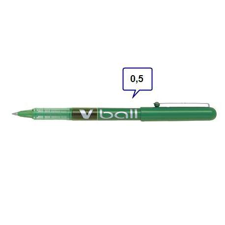 ROTULADOR PILOT V-BALL 0,5 PUNTA CONICA VERDE C/12U