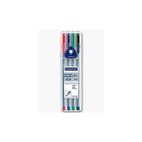 ROTULADOR STAEDTLER 334 TRIPLUS FINELINER 4 COLORES