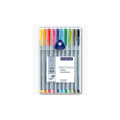 ROTULADOR STAEDTLER 334 TRIPLUS FINELINER 10 COLORES