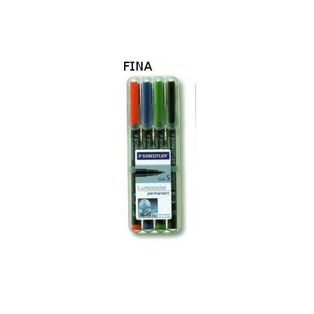 ROTULADOR STAEDTLER LUMOCOLOR FINO 4 COLORES 318WP4