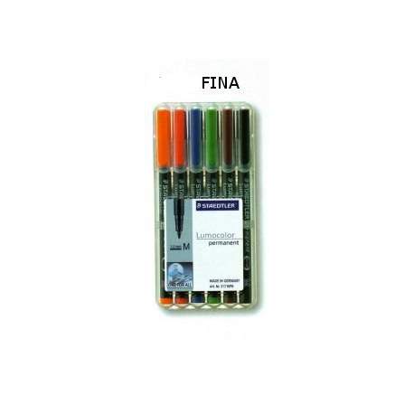 ROTULADOR STAEDTLER LUMOCOLOR FINO 6 COLORES 318WP6