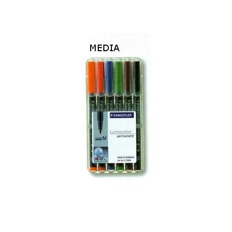 ROTULADOR STAEDTLER LUMOCOLOR MEDIO 6 COLORES 317WP6