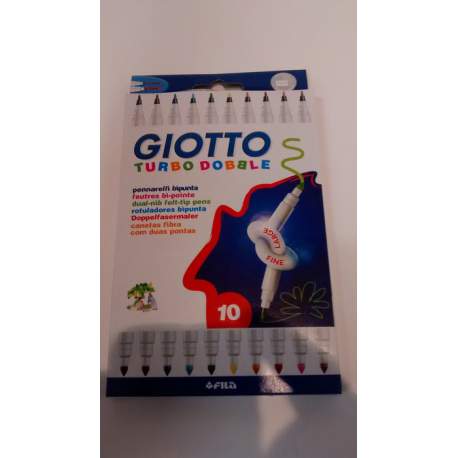 ROTULADOR GIOTTO TURBO DOBBLE DOBLE PUNTA 10 COLORES CARTON