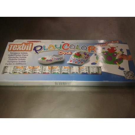 TEMPERA SOLIDA INSTANT PLAYCOLOR ONE TEXTIL 12 COLORES 10461