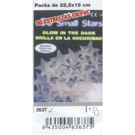 ETIQUETA ITKREA BRILLA EN LA OSCURIDAD ESTRELLAS PVC 22,5*16