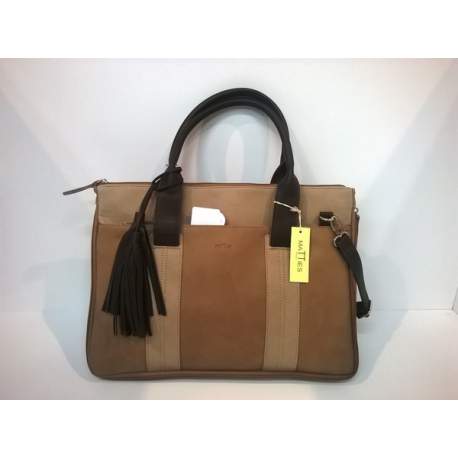 BOLSO MATTIES BANDOLERA MUJER POLIPIEL CAMEL 42CM 3532