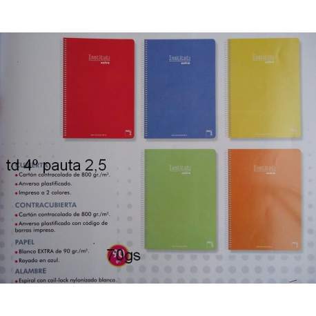 CUADERNO TD 4º 80H PACSA INSTITUT PAUTA 2,5 16737